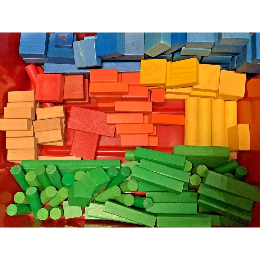 Vintage TC Timber Wood Maple Blocks Huge Block Building Set 140+ Pieces
